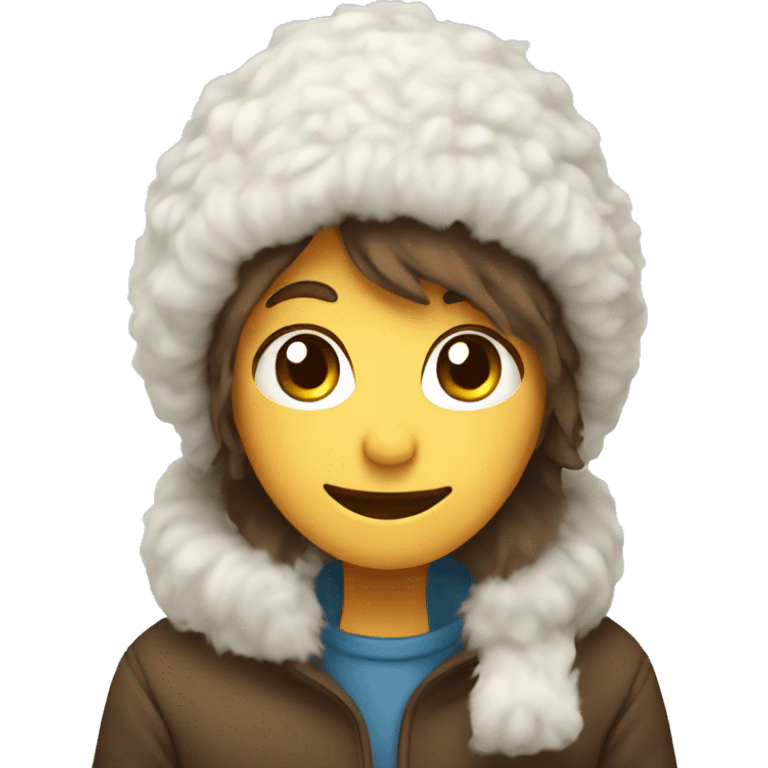 fluffy cozy winter hat emoji