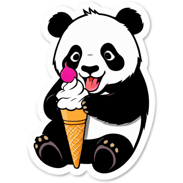 Panda eating ice cream emoji