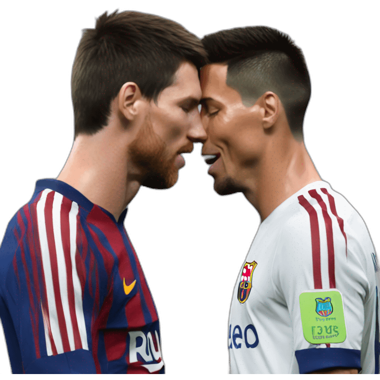 Ronaldo kissing messi emoji