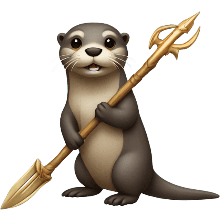 Otter holding trident emoji