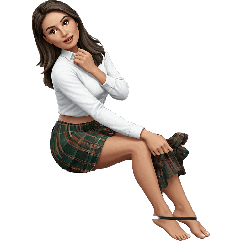 girl sitting barefoot in skirt emoji