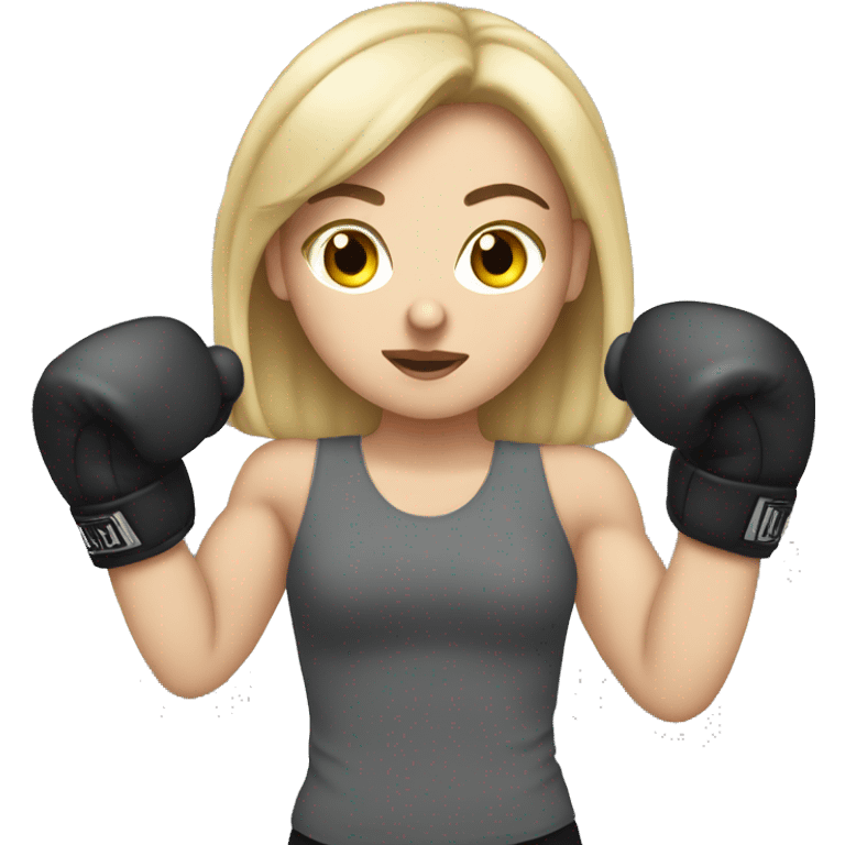 White girl ready to box emoji