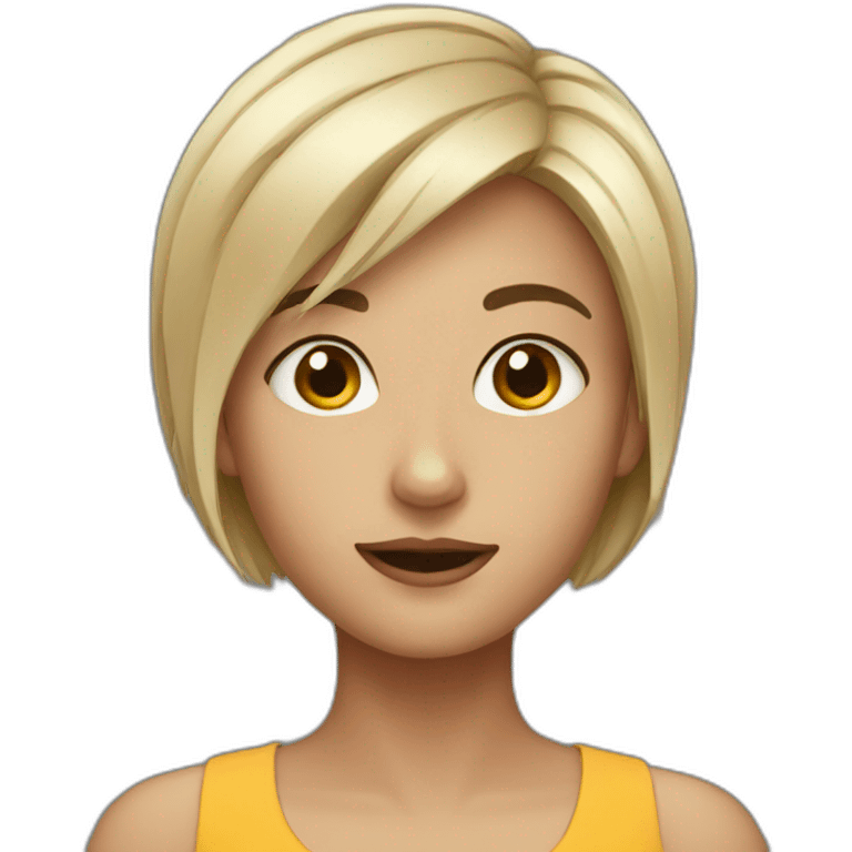 short hair girl emoji