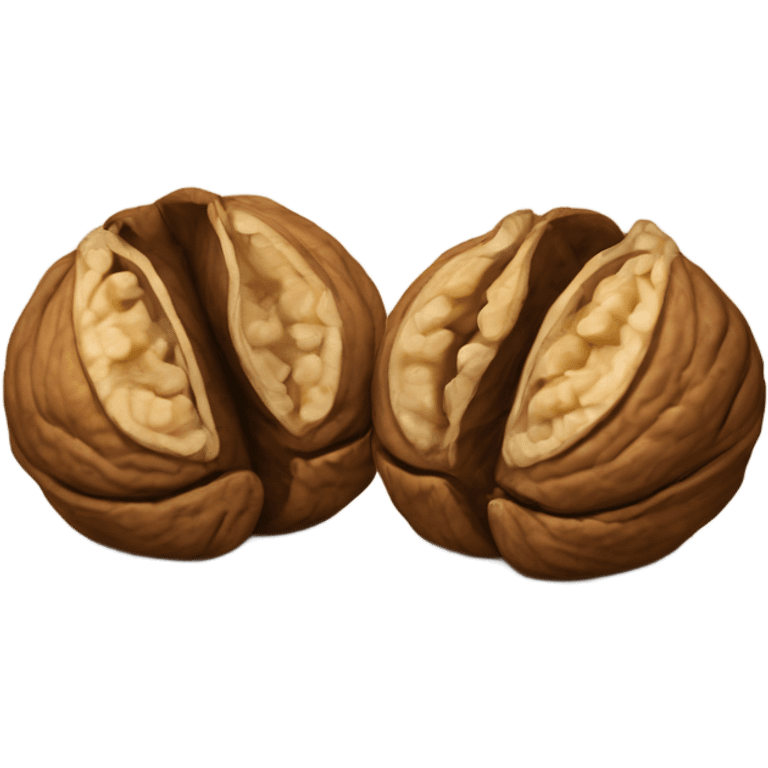 A pair of walnuts resting on a table emoji