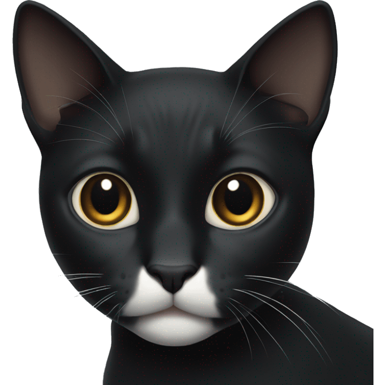 black cat with white neck and nose  emoji