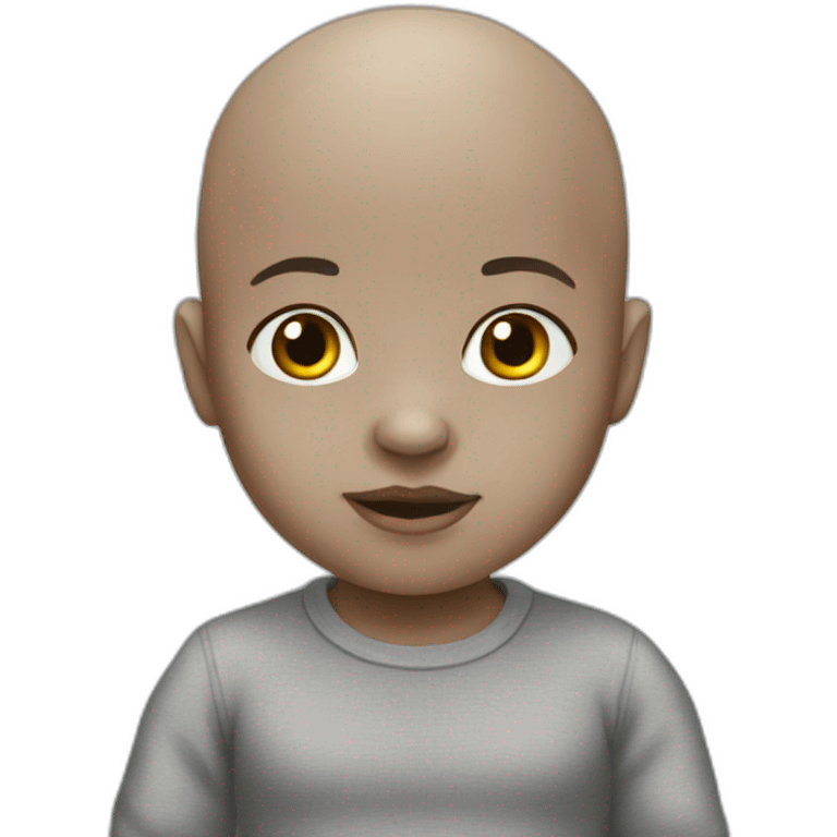 Bald Baby emoji with grey skin emoji