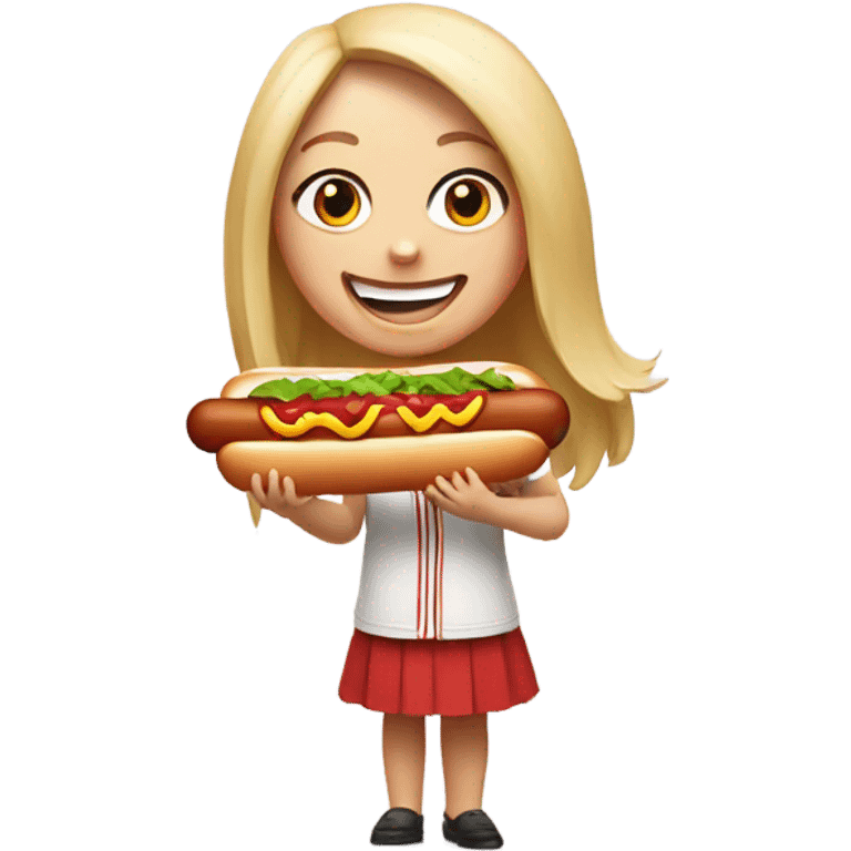 Pale Girl who loves chicago hot dogs emoji