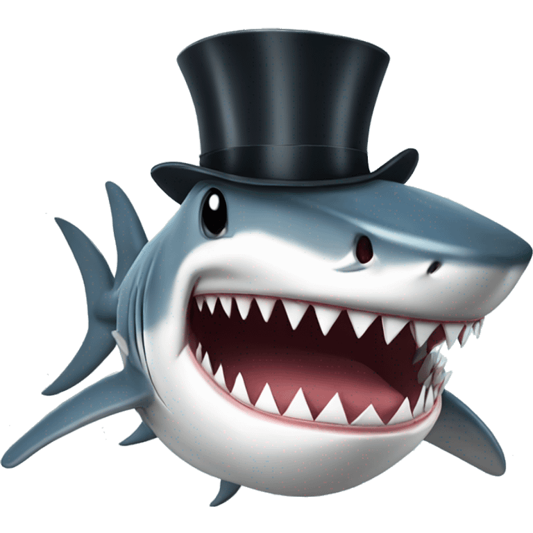 shark with tophat emoji