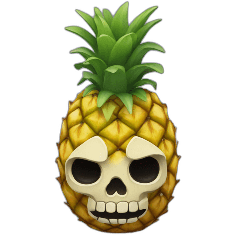 Piña con forma de calavera emoji