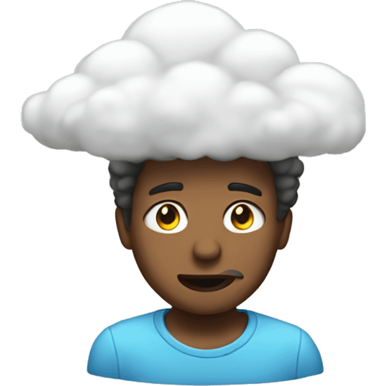 Guy with a cloud instead oh his head emoji