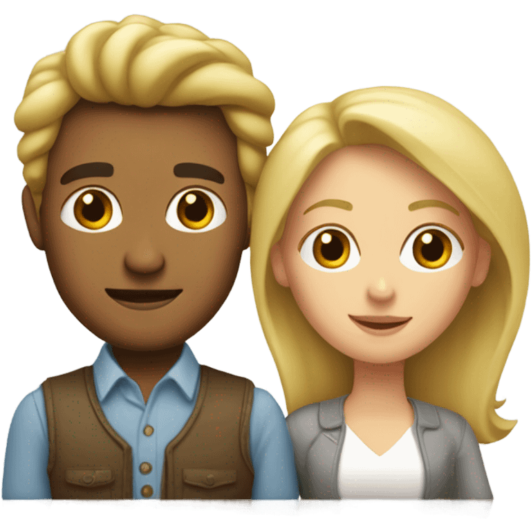 Mujer rubia con hombre moreno emoji