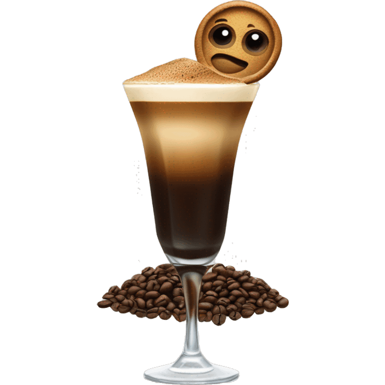 Espresso martini with coffee beans on top emoji