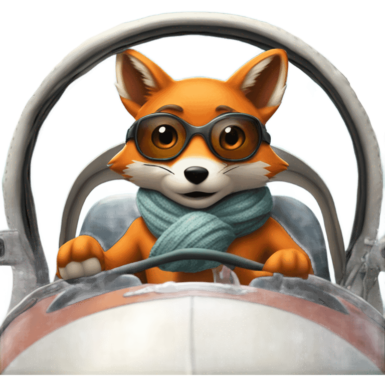 Fox flying a plane emoji