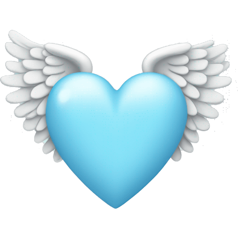 Light Blue heart with angel wings emoji