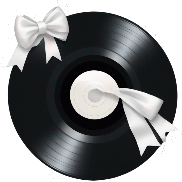  vinyl record with white bow emoji