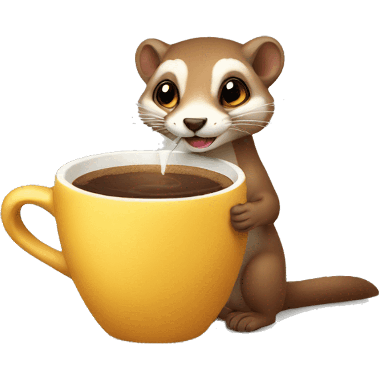 weasel drinking coffee emoji