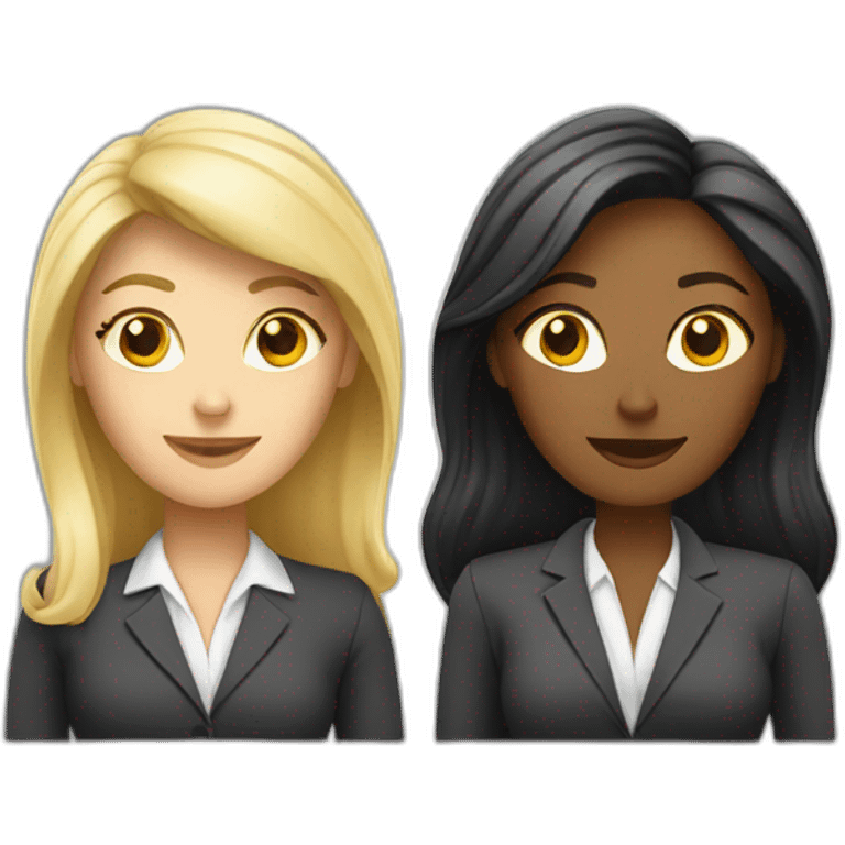 two white business women hr department in office emoji