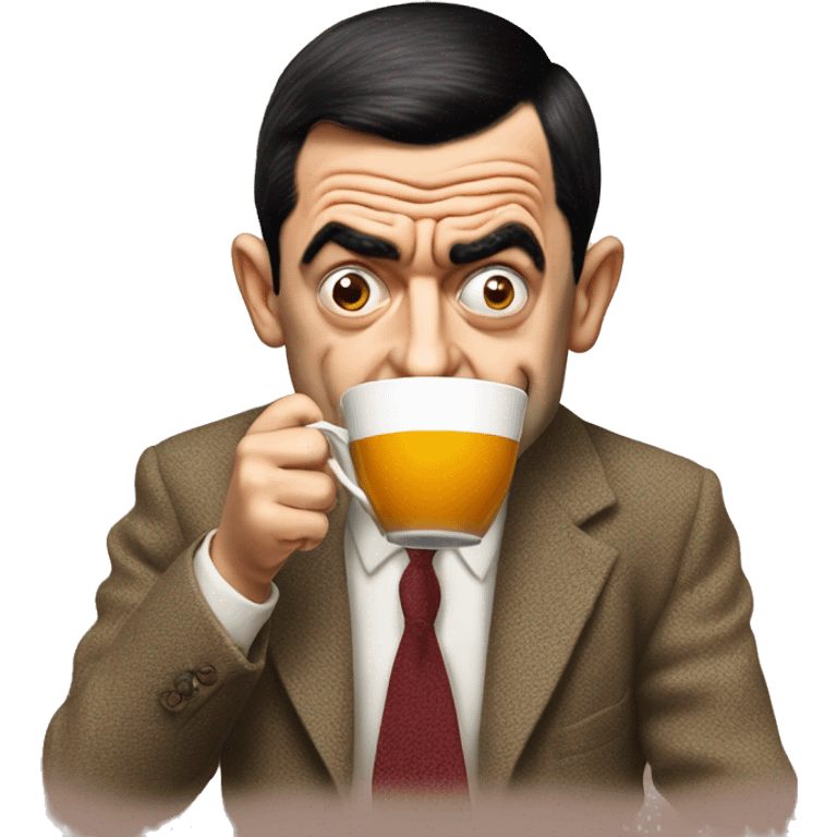 Mr.Bean drinking a cup of tea emoji