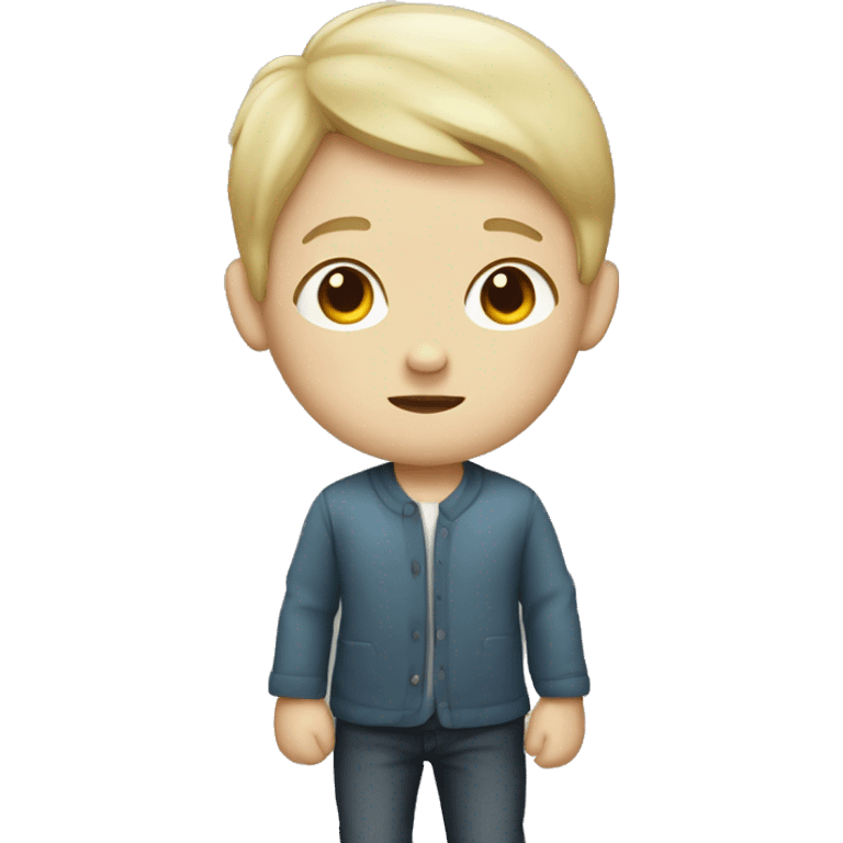 A cute boy with white skin and parted hair emoji