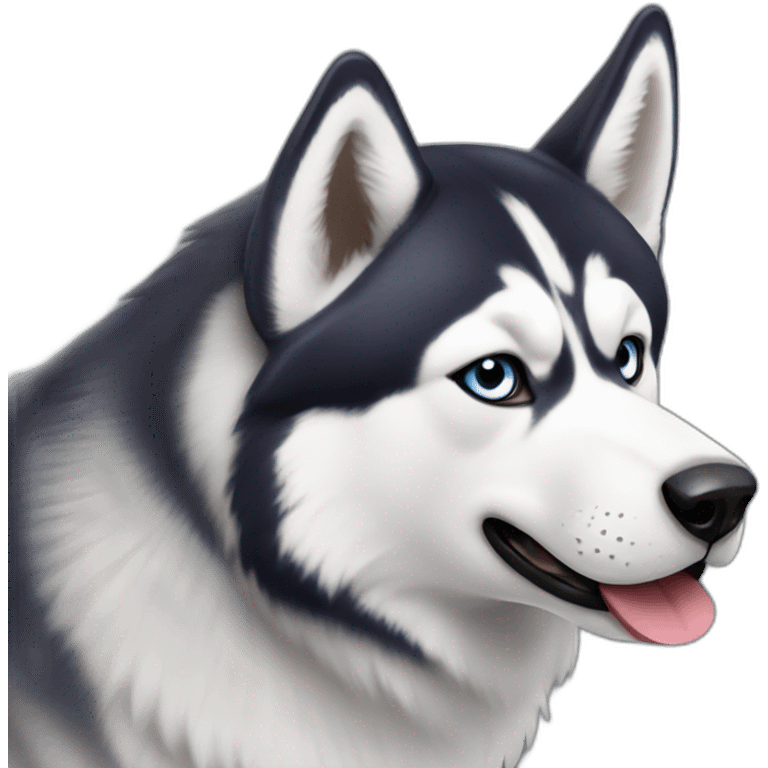 Husky qui mange de la glace emoji