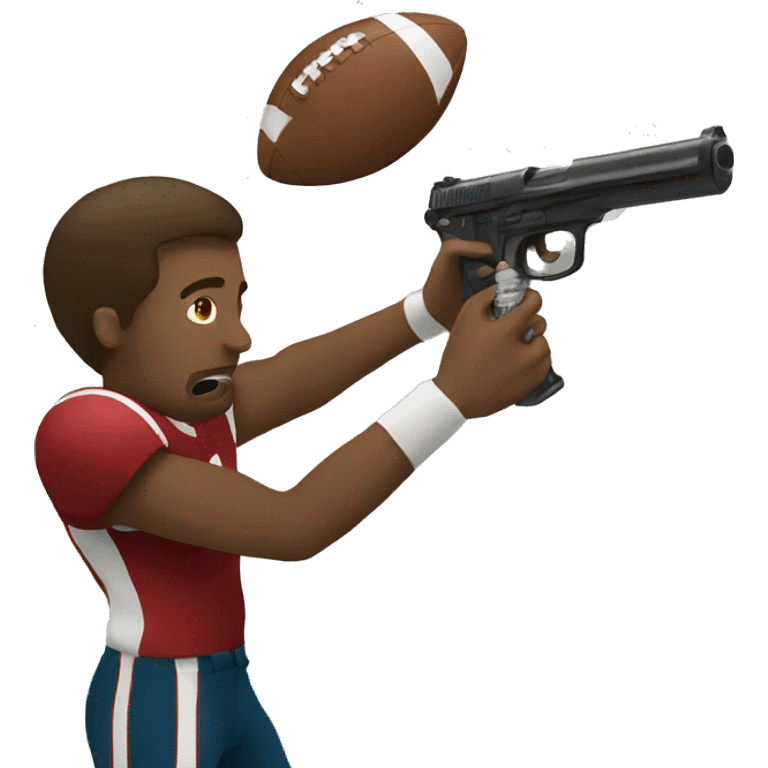 guy shooting a football emoji