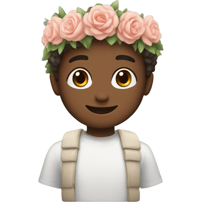 flower crown with heartwarming smile emoji