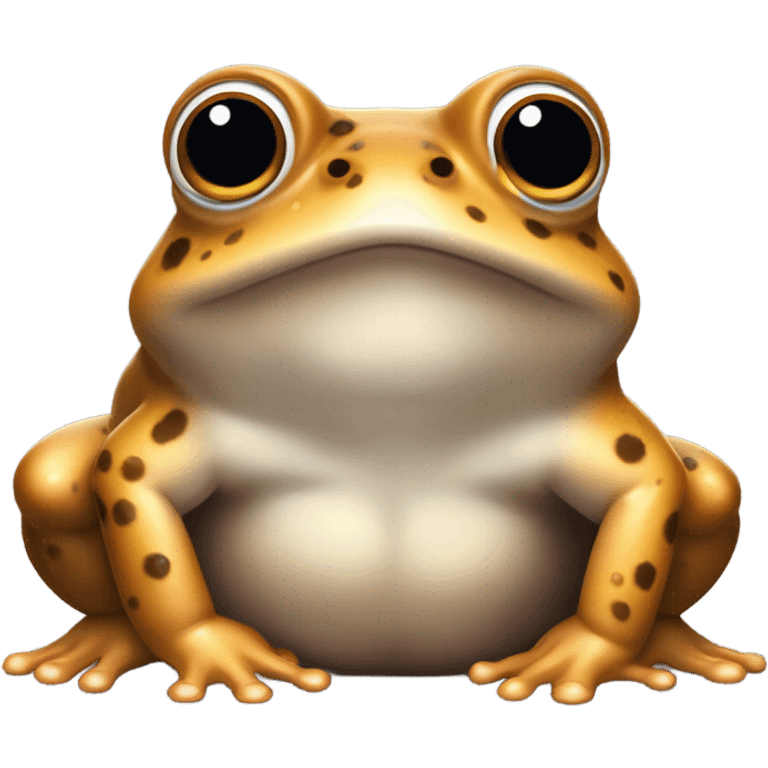 Extra Chubby brown rain frog with no chin emoji