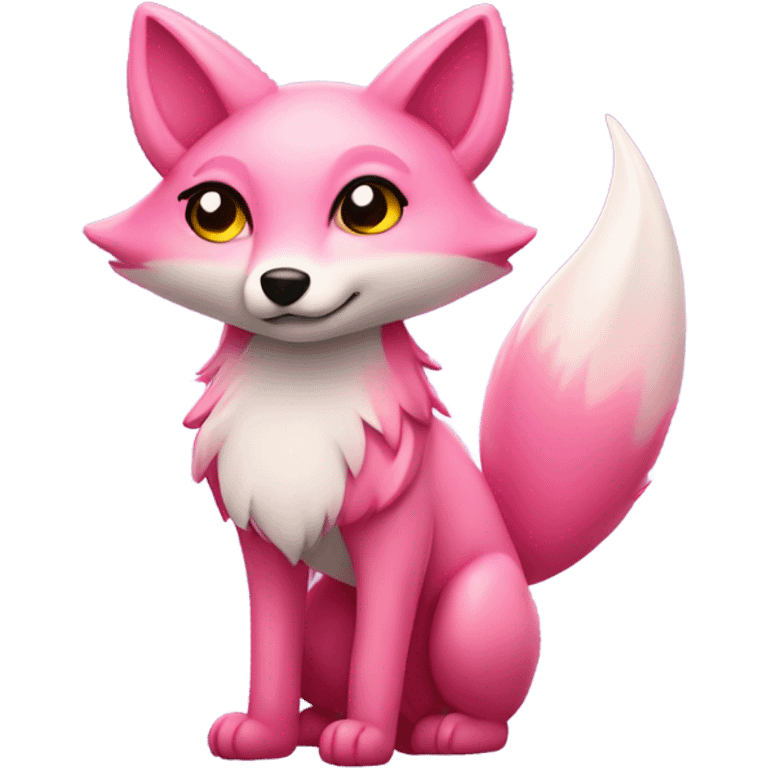 Rose pink fox with sparkles standing  emoji