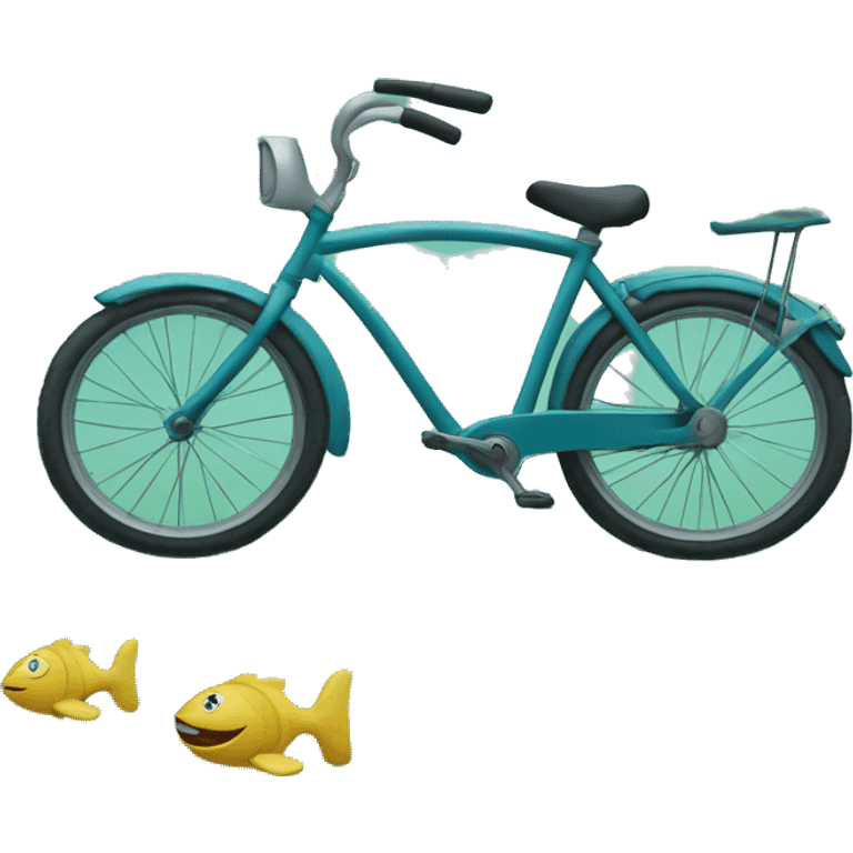 bike with flippers swimming in a lake emoji