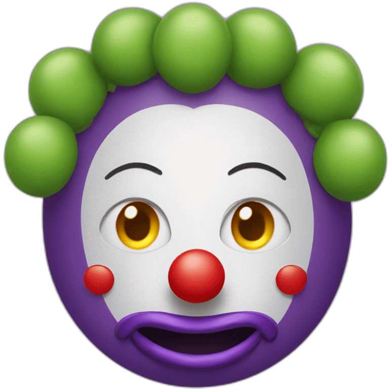 clown with eggplant nose emoji