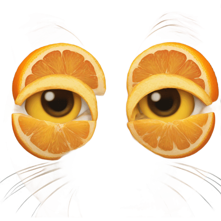 Cat with two orange slices for eyes emoji