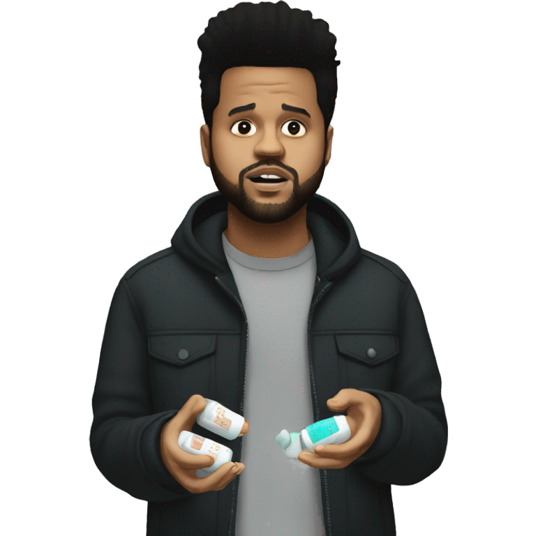 The Weeknd taking pills emoji