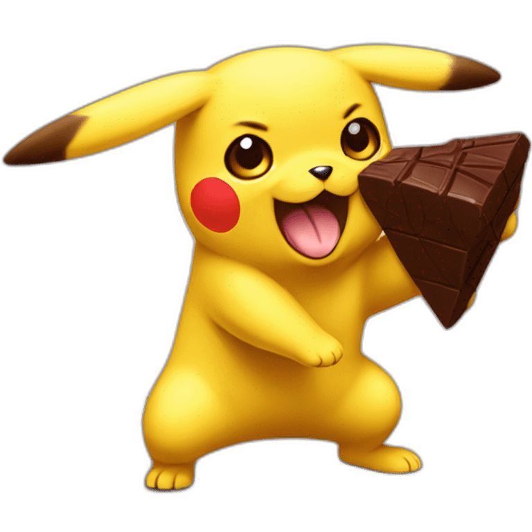 Pikachu fighting chocolate labrador emoji