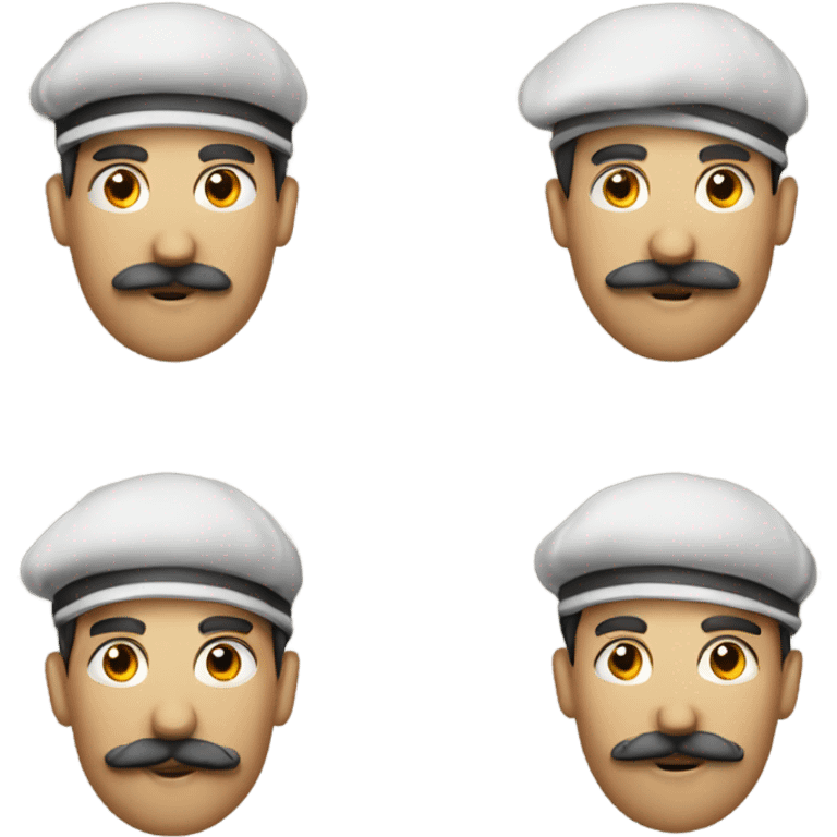 a people men class with a berret and moustache. A men confiant  emoji