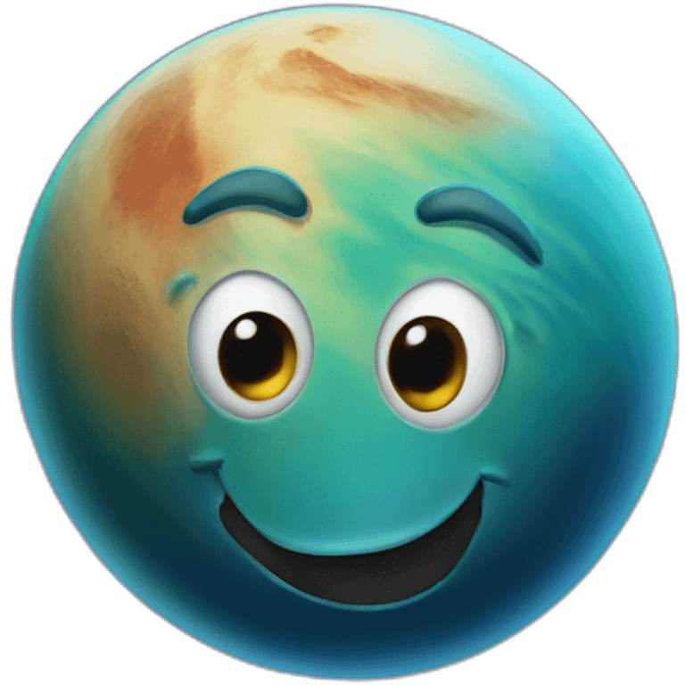 planet Venus with a cartoon face with tongue emoji