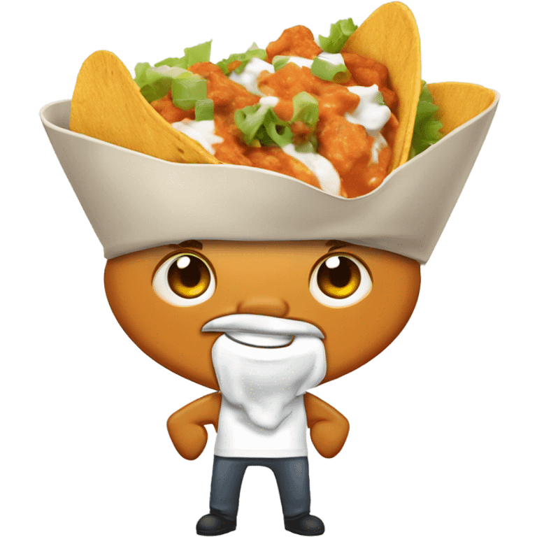 buffalo chicken tacos with cheese and sour cream emoji