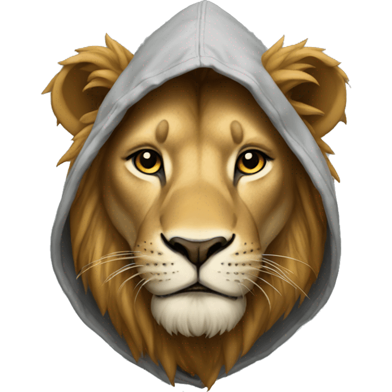 Lion wearing hoodie emoji