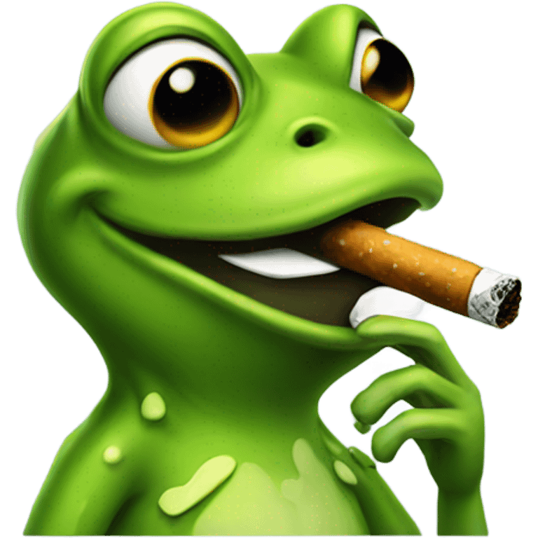 Frog smoking emoji