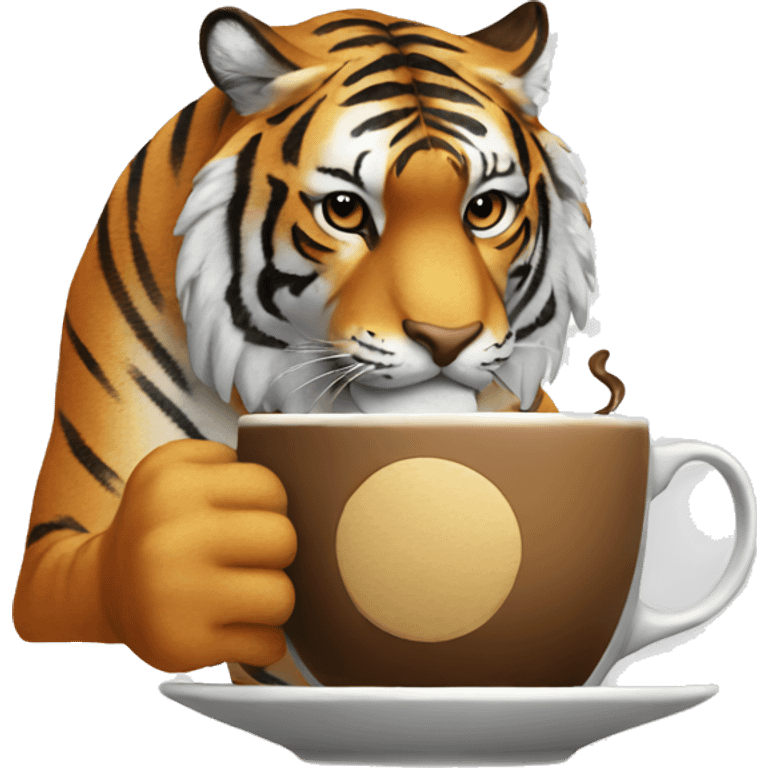 tiger drinking coffee emoji