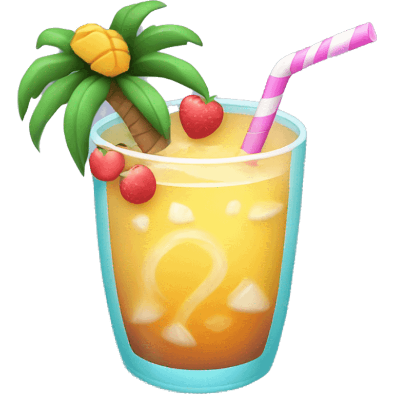 Super cute tropical drink with a swirly straw emoji