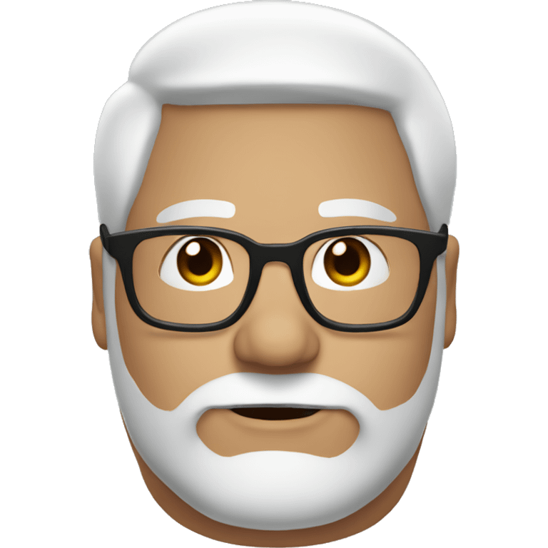 Fat man white hair and black eyebrows with glasses emoji