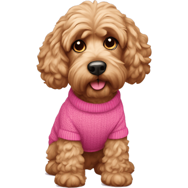 Cockapoo with pink pullover emoji