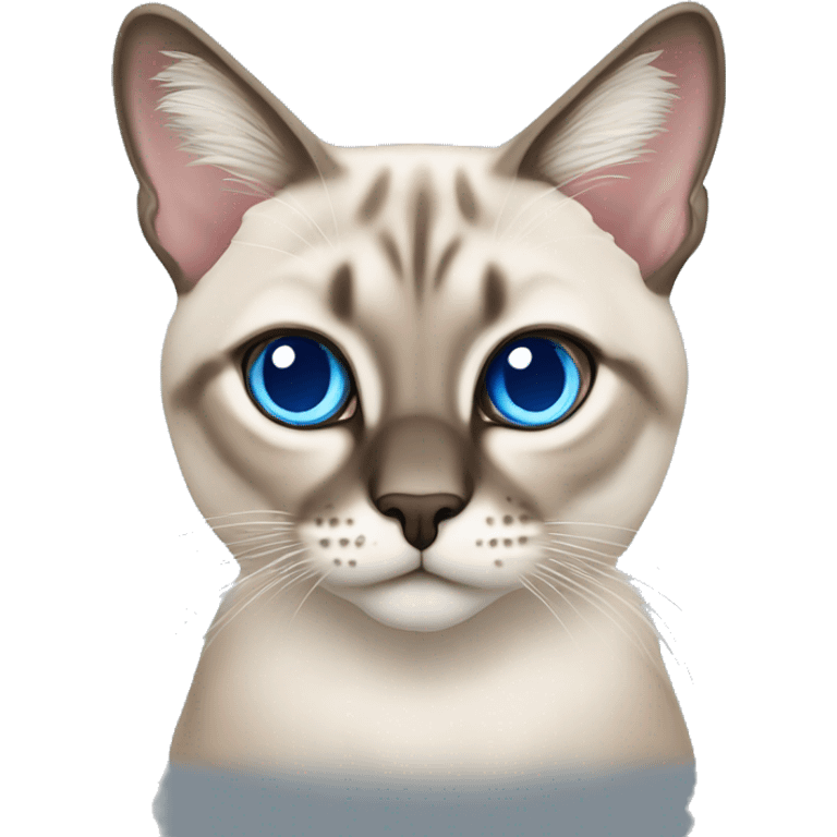 Lynx point Siamese cat with big blue eyes emoji