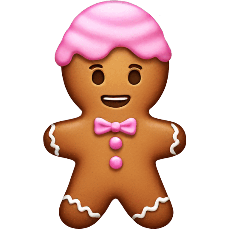 Pink gingerbread emoji