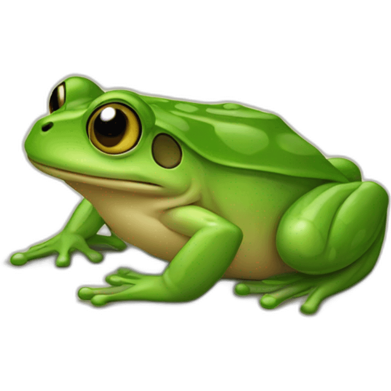 Une grenouille avec un caca emoji