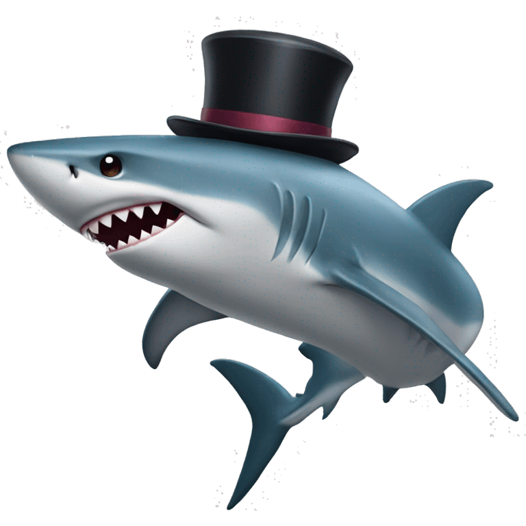 Shark with tophat emoji