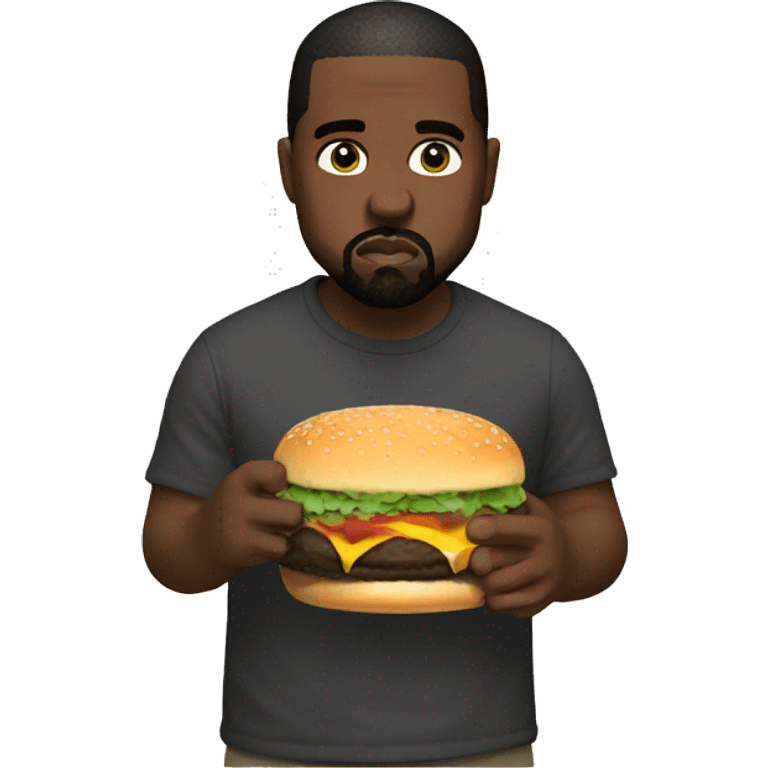 Kanye eating burger emoji