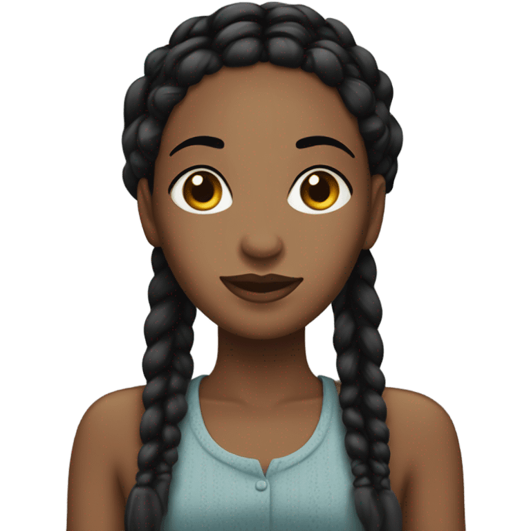 black woman with black braids and lashes emoji