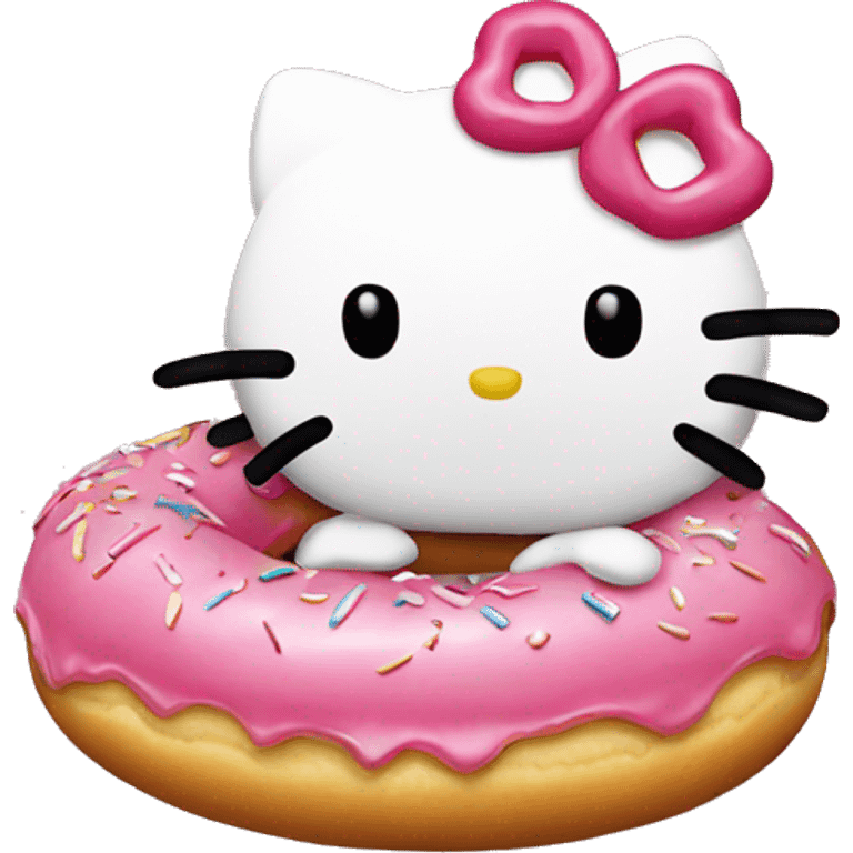 Hello Kitty eating donut emoji