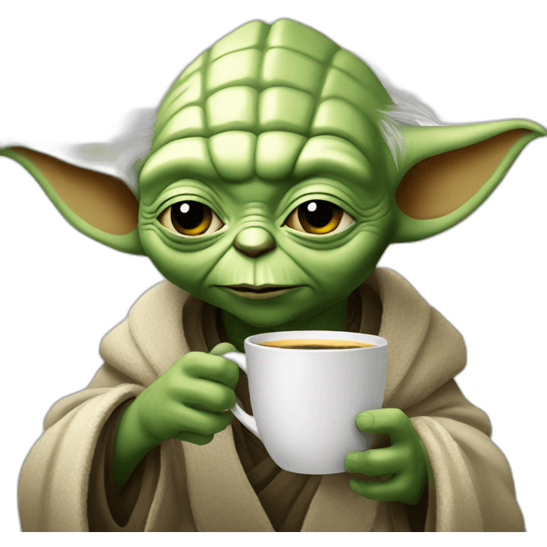 yoda drinks coffee emoji